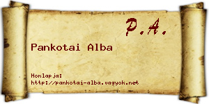 Pankotai Alba névjegykártya